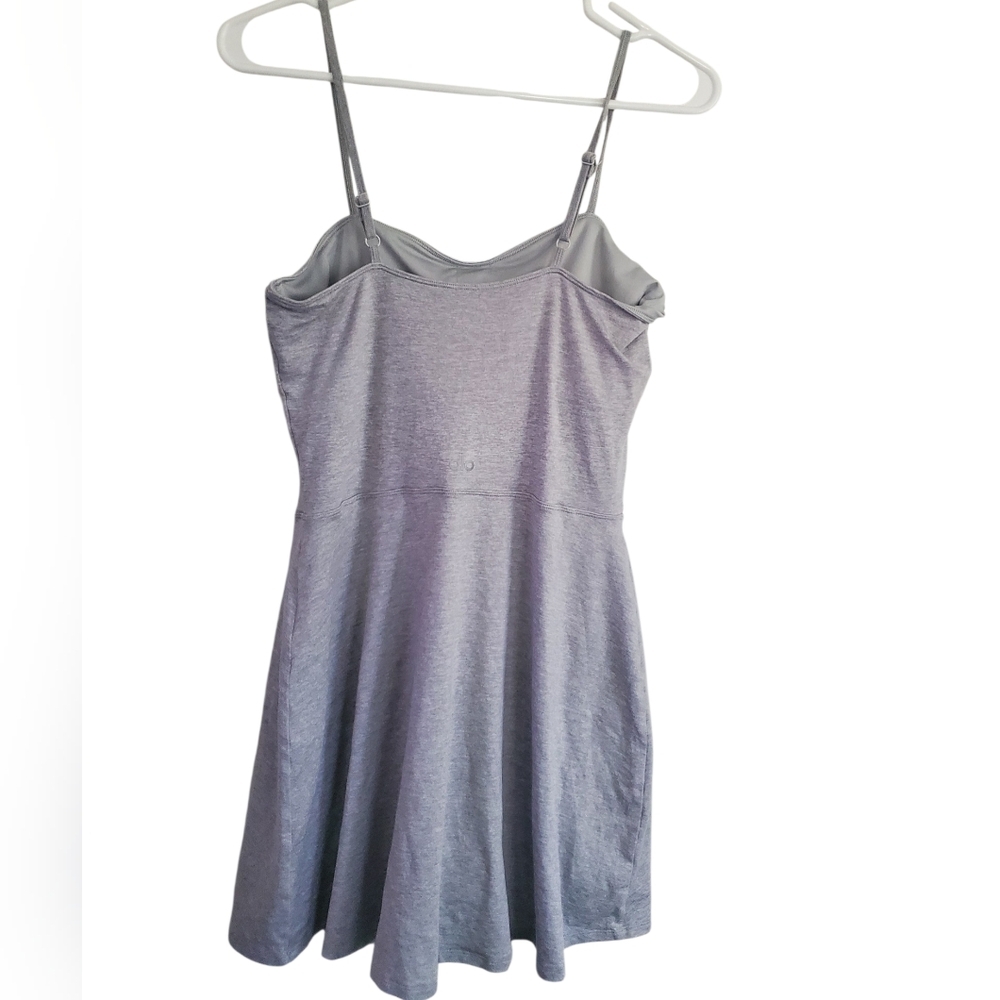Alo Alosoft Courtside Womans Tennis Dress Gray Spaghetti Strap Dress - Picture 3 of 7